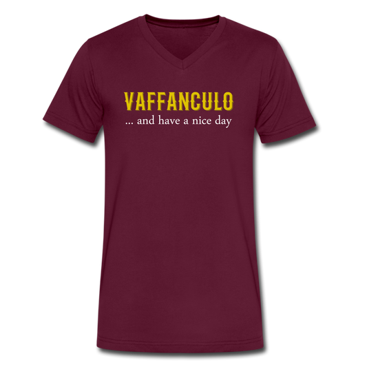 Vaffanculo... and have a nice day Unisex V-neck T-shirt - maroon