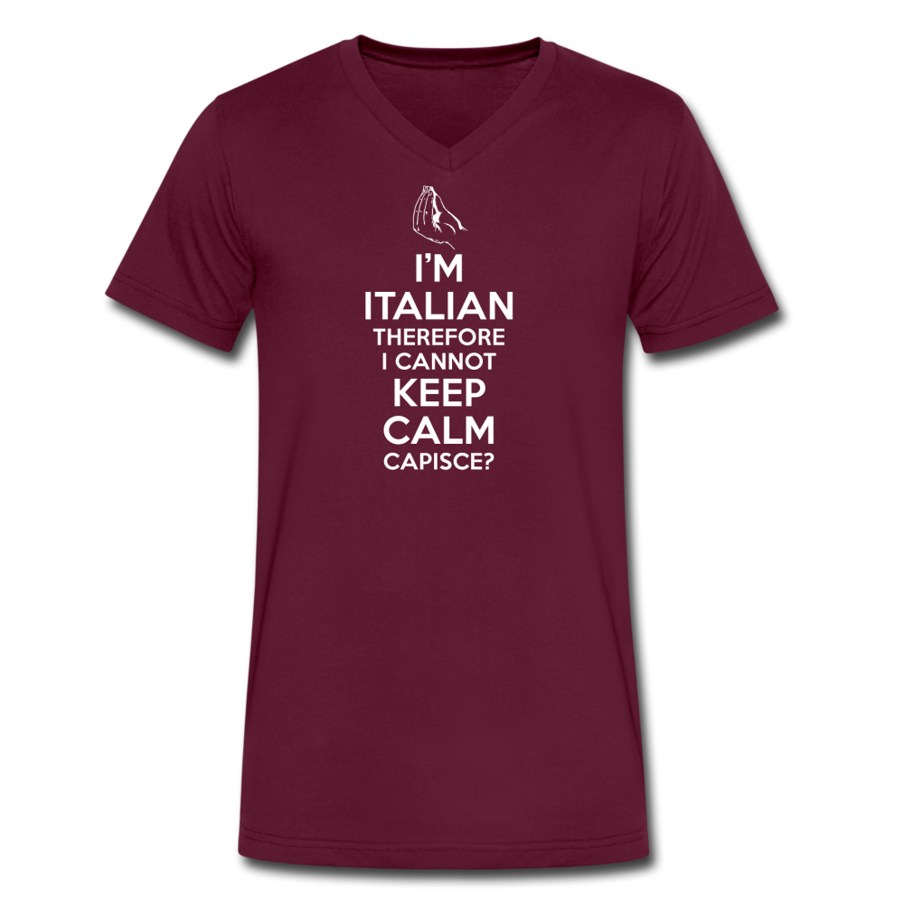 I Can't Keep Calm, I'm Italian Capeesh?  Unisex V-neck T-shirt - black