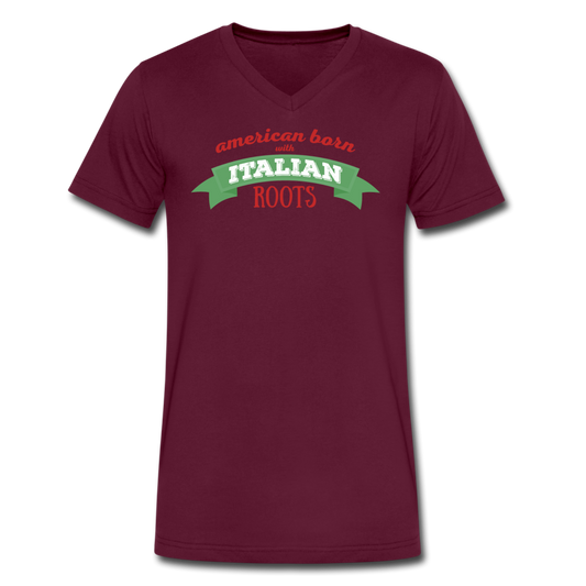 American born with Italian roots Unisex V-neck T-shirt - maroon