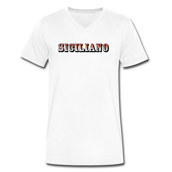 Siciliano Unisex V-neck T-shirt - white