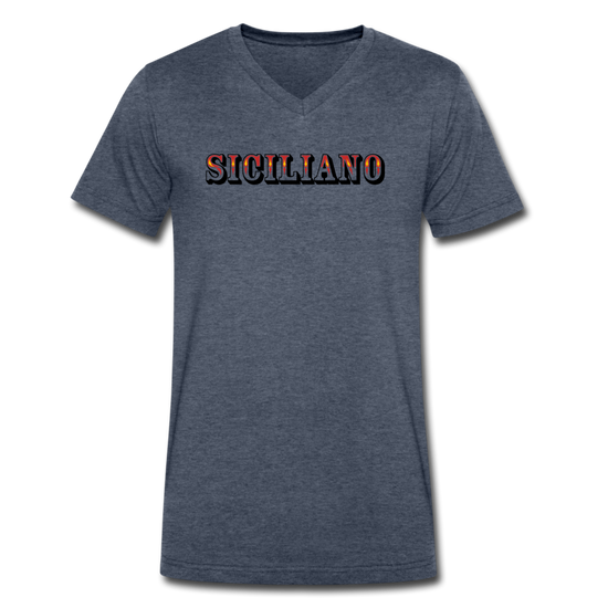 Siciliano Unisex V-neck T-shirt - heather navy