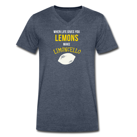 When life gives you lemons make Limoncello Unisex V-neck T-shirt - heather navy