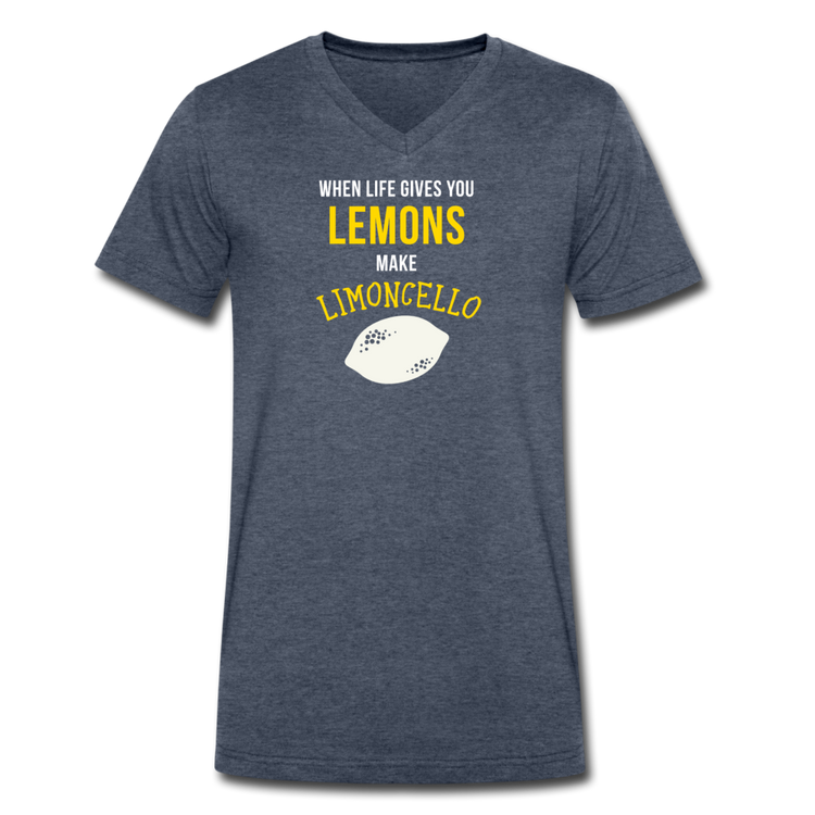 When life gives you lemons make Limoncello Unisex V-neck T-shirt - heather navy