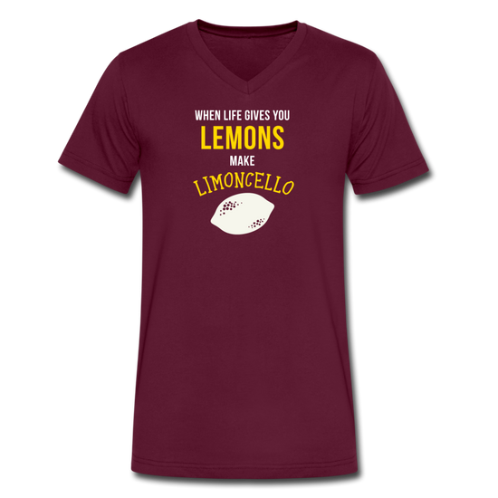 When life gives you lemons make Limoncello Unisex V-neck T-shirt - maroon