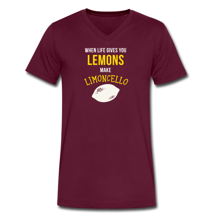 When life gives you lemons make Limoncello Unisex V-neck T-shirt - maroon