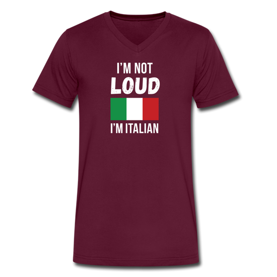 I'm not Loud I'm Italian Unisex V-neck T-shirt - maroon