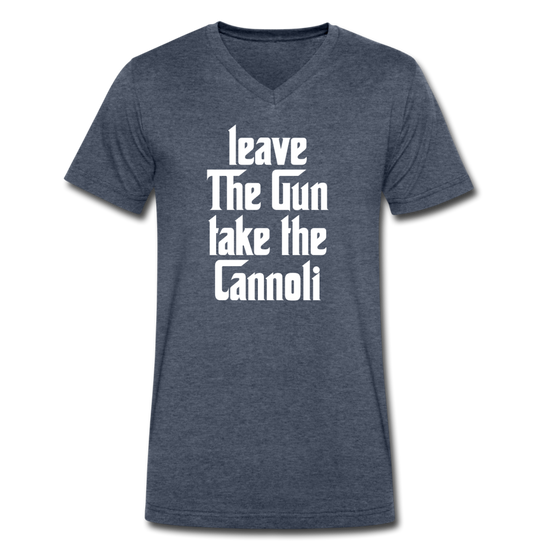 Leave The Gun Take The Cannolis Unisex V-neck T-shirt - heather navy