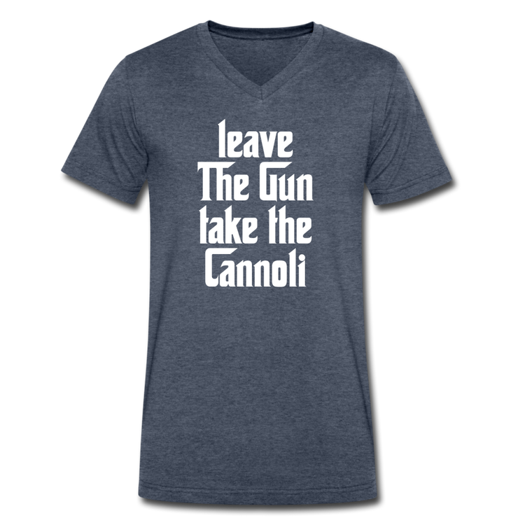 Leave The Gun Take The Cannolis Unisex V-neck T-shirt - heather navy