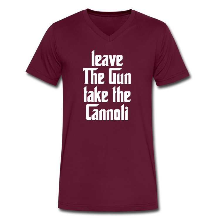 Leave The Gun Take The Cannolis Unisex V-neck T-shirt - maroon