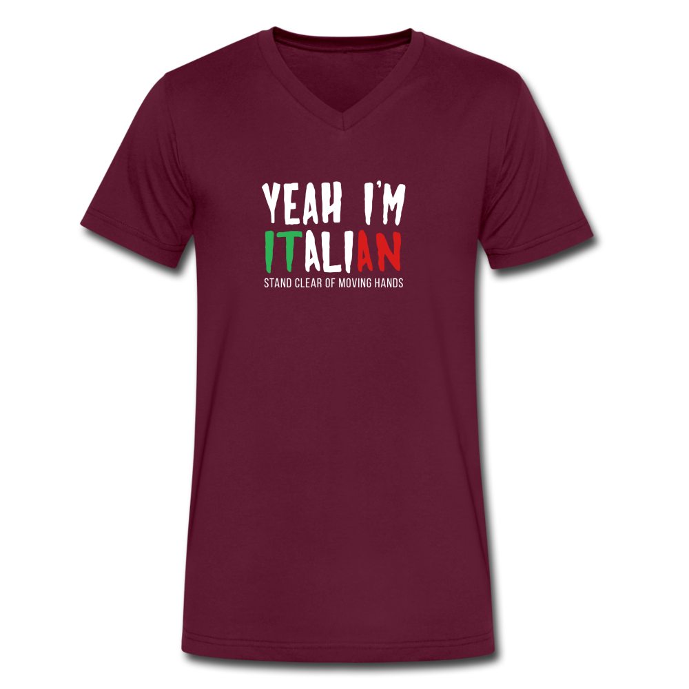 Yeah I'm Italian Unisex V-neck T-shirt - black