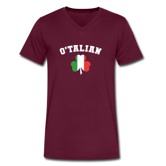 O'talian St. Patrick's Unisex V-neck T-shirt - maroon