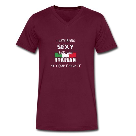 I hate being sexy but I am Italian Unisex V-neck T-shirt - maroon