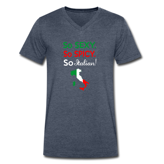 So sexy, So Italian Unisex V-neck T-shirt - heather navy