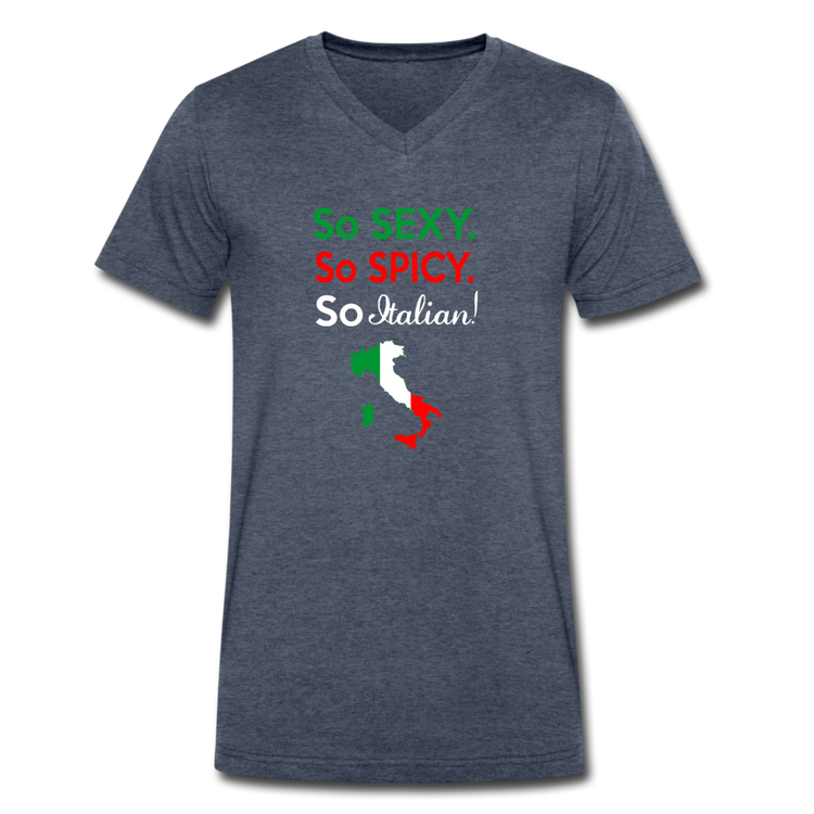 So sexy, So Italian Unisex V-neck T-shirt - heather navy