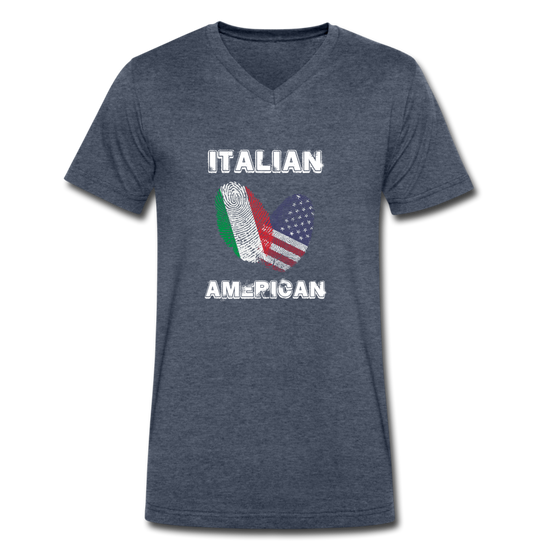 Italian American Unisex V-neck T-shirt - heather navy