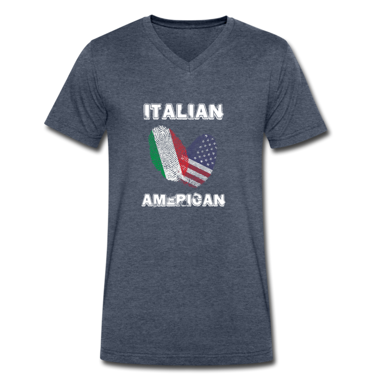 Italian American Unisex V-neck T-shirt - heather navy