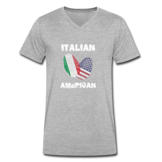 Italian American Unisex V-neck T-shirt - heather gray