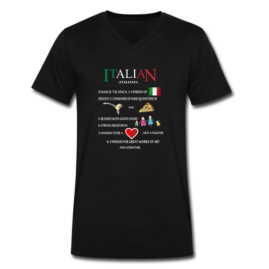 Italian (Italiano) noun Unisex V-neck T-shirt - black