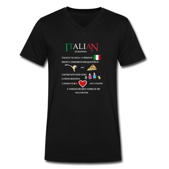 Italian (Italiano) noun Unisex V-neck T-shirt - black