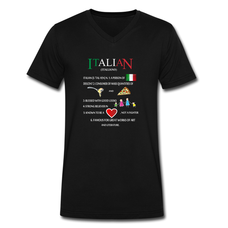 Italian (Italiano) noun Unisex V-neck T-shirt - black