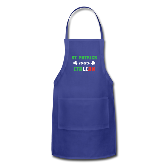 St.Patrick was Italian Apron - royal blue