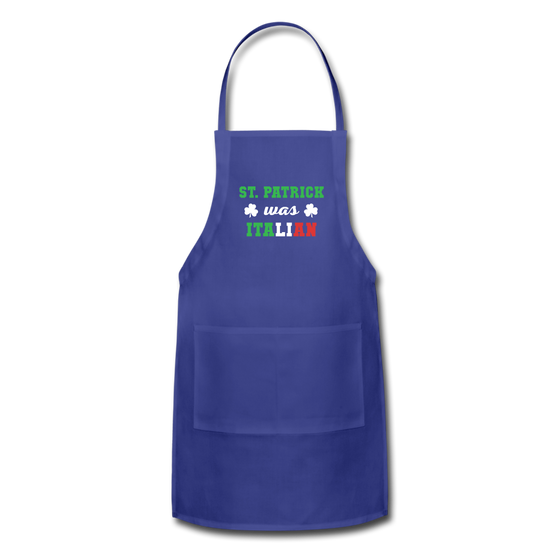 St.Patrick was Italian Apron - royal blue