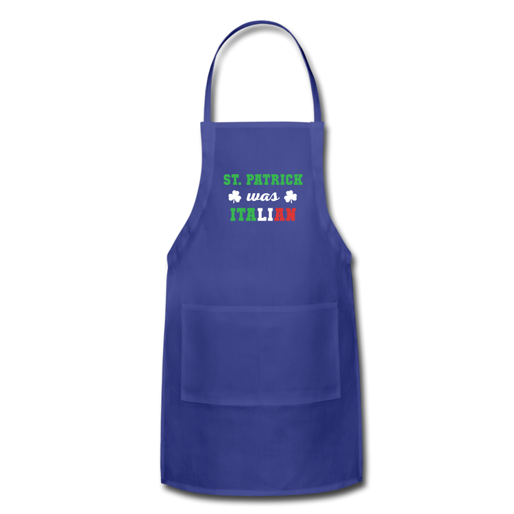 St.Patrick was Italian Apron - royal blue