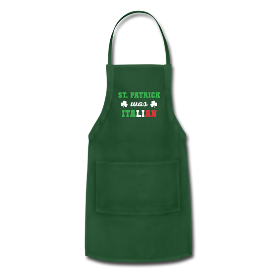 St.Patrick was Italian Apron - forest green