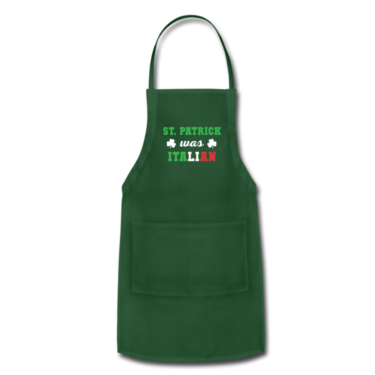 St.Patrick was Italian Apron - forest green