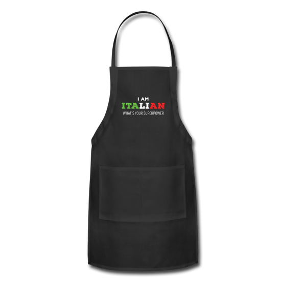 I am Italian what's your superpower? Apron - black