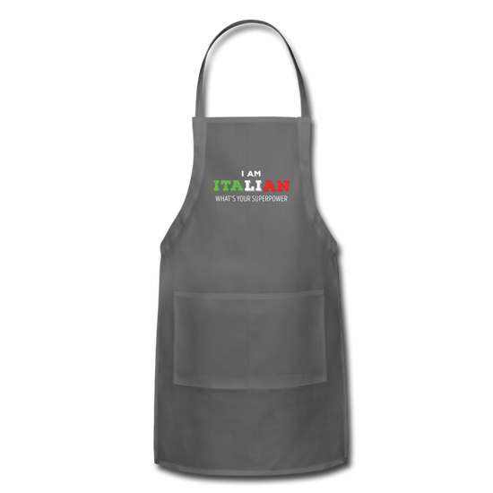 I am Italian what's your superpower? Apron - charcoal