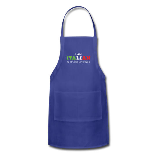 I am Italian what's your superpower? Apron - royal blue