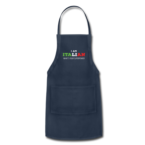 I am Italian what's your superpower? Apron - navy