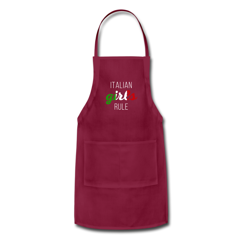 Italian girls rule Apron - burgundy