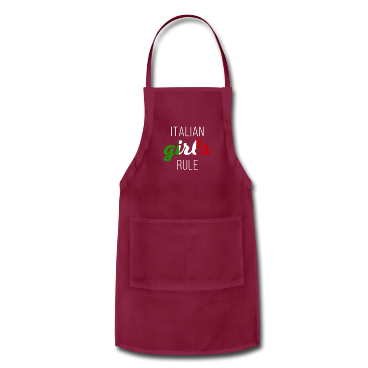 Italian girls rule Apron - burgundy