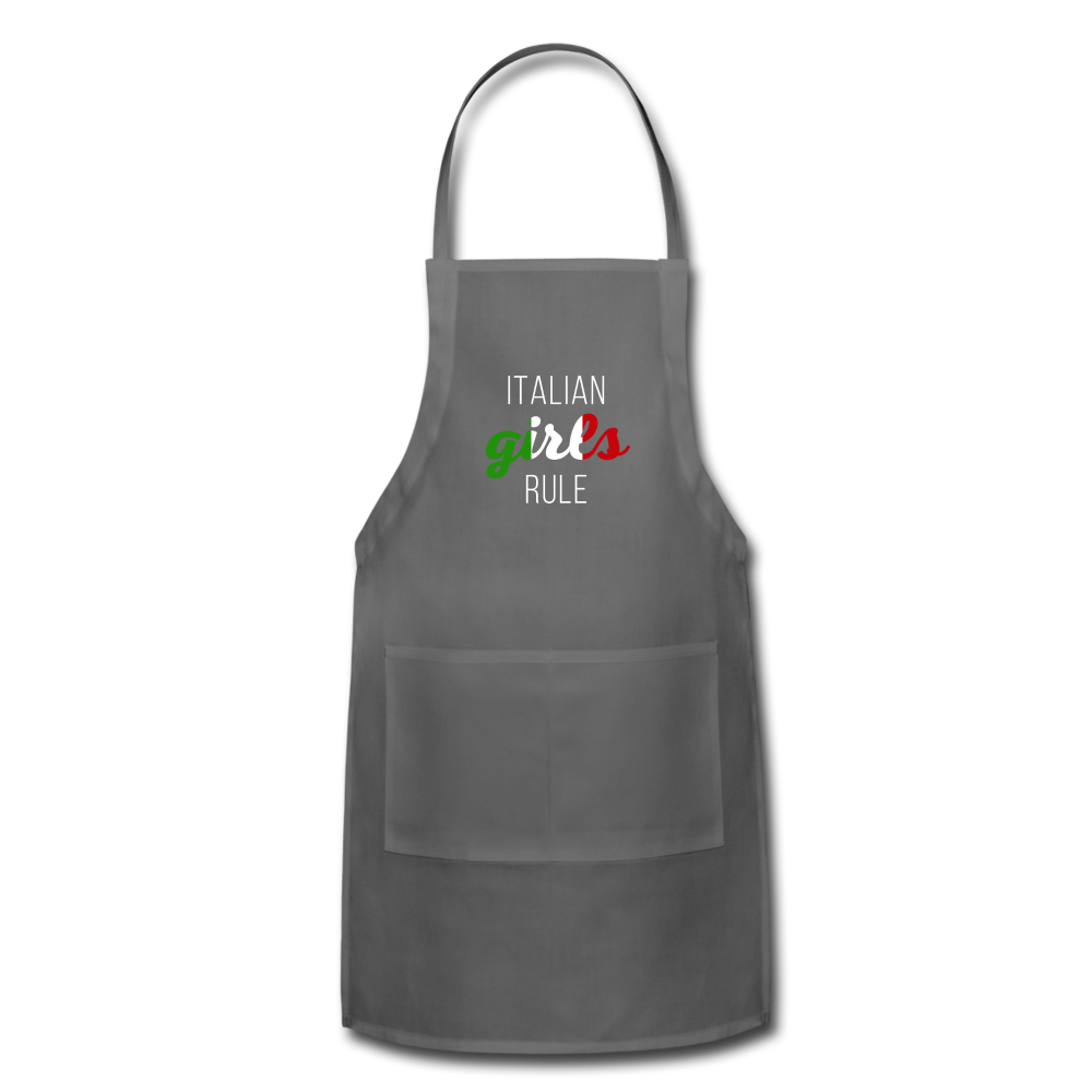 Italian girls rule Apron - charcoal
