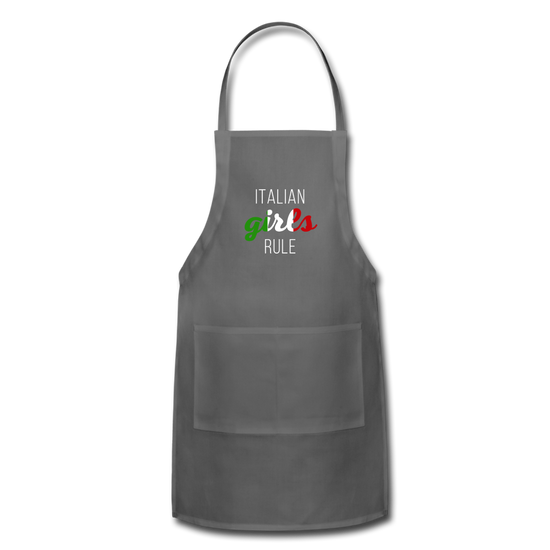 Italian girls rule Apron - charcoal