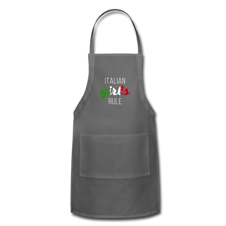 Italian girls rule Apron - charcoal