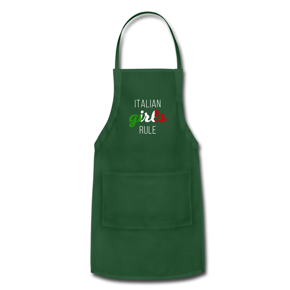 Italian girls rule Apron - forest green