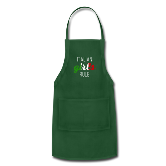 Italian girls rule Apron - forest green