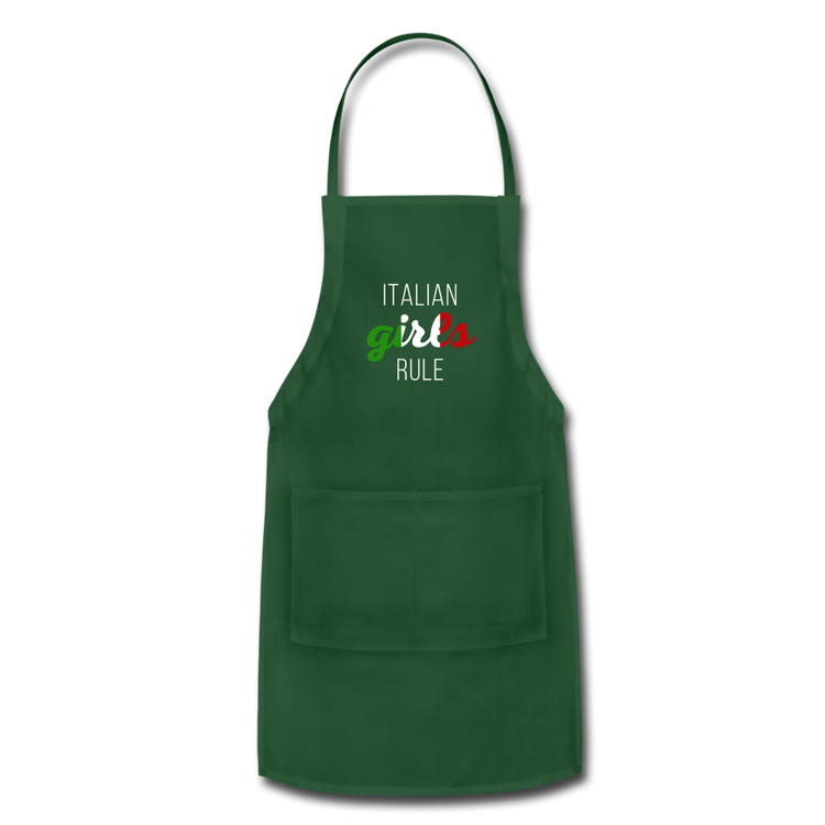 Italian girls rule Apron - forest green