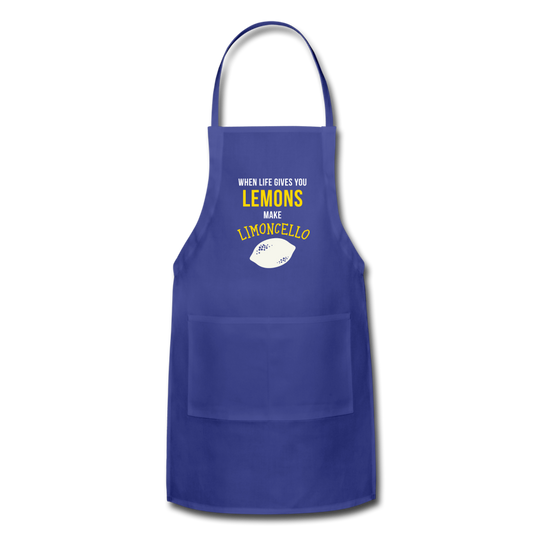 When life gives you lemons make Limoncello Apron - royal blue