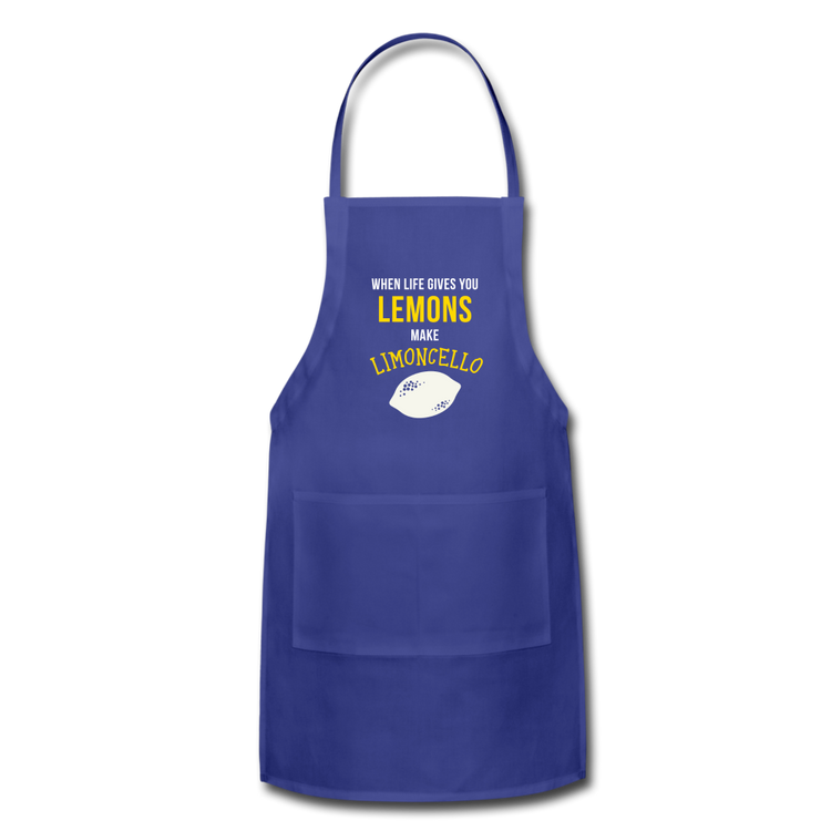 When life gives you lemons make Limoncello Apron - royal blue