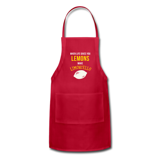 When life gives you lemons make Limoncello Apron - red