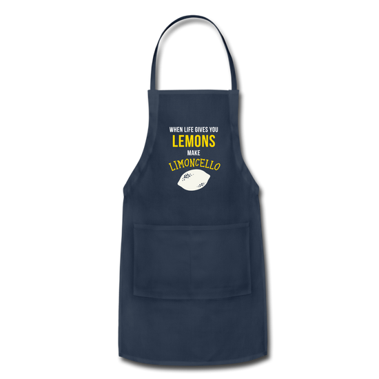 When life gives you lemons make Limoncello Apron - navy