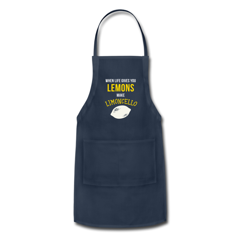 When life gives you lemons make Limoncello Apron - navy