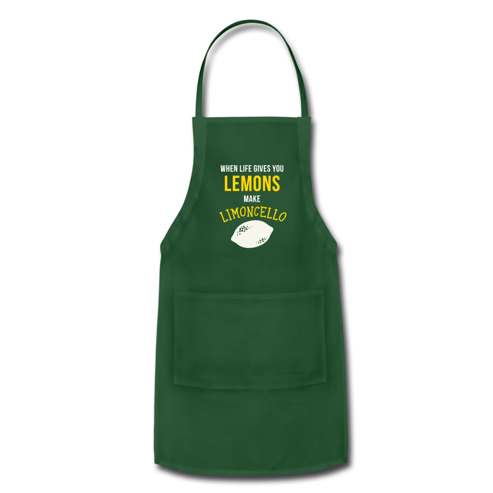 When life gives you lemons make Limoncello Apron - forest green