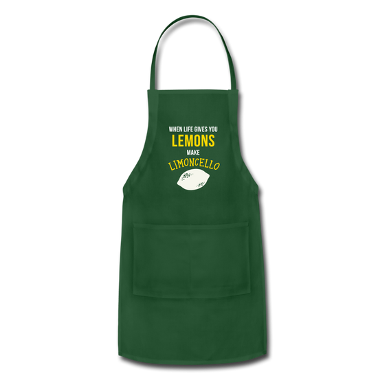 When life gives you lemons make Limoncello Apron - forest green