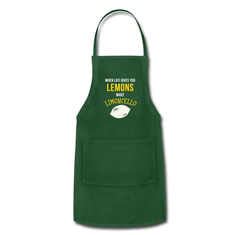 When life gives you lemons make Limoncello Apron - forest green