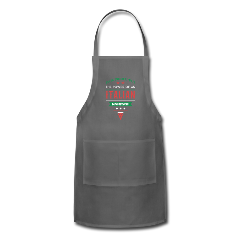 Never underestimate the power of an Italian woman Apron - charcoal